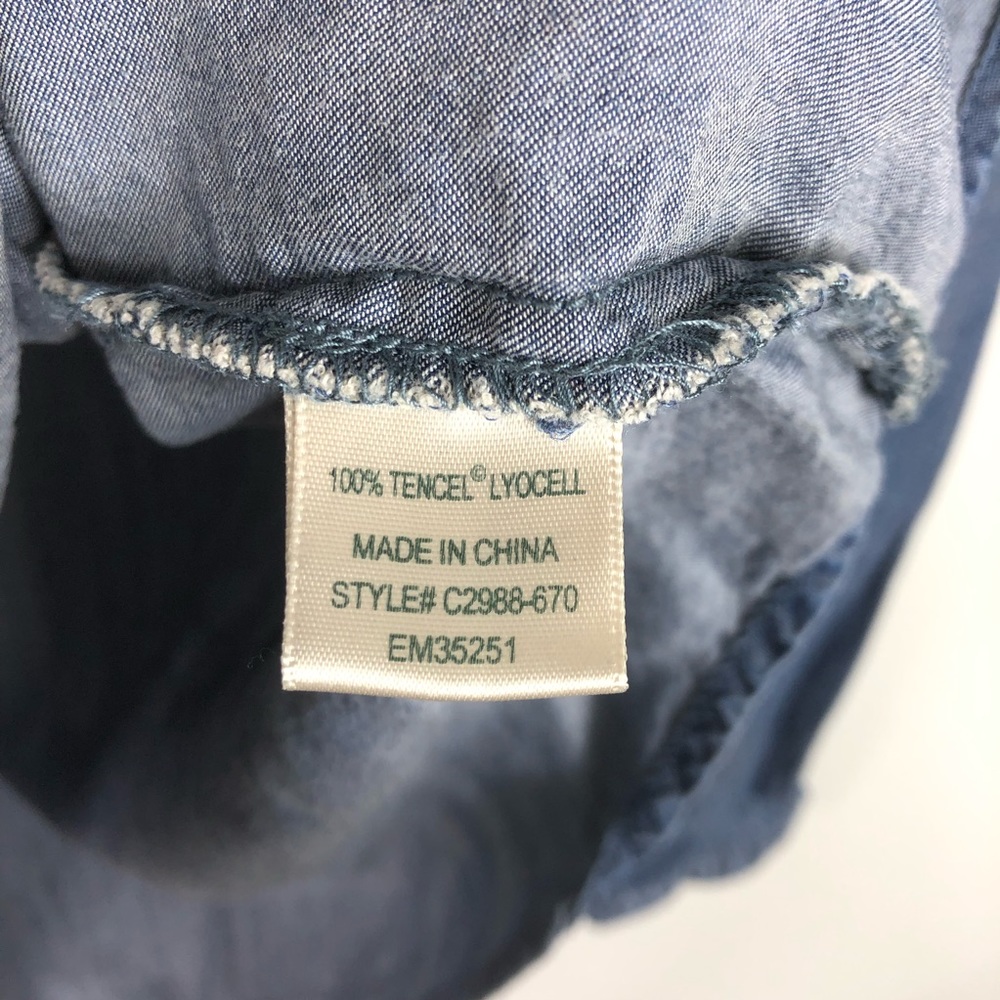 Anthropologie Cloth & Stone Chambray Popover 410 - Picture 6 of 9
